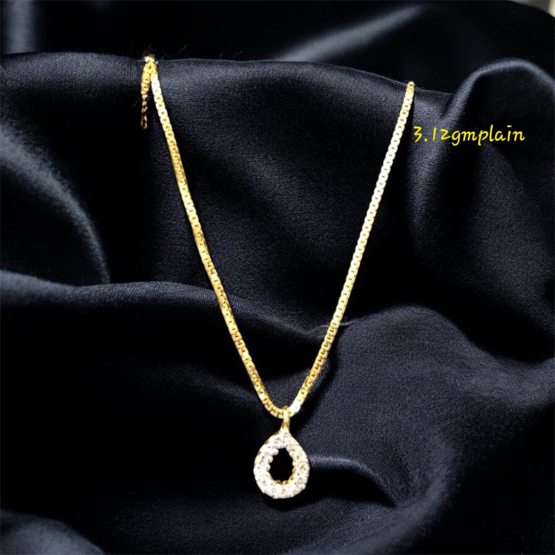 Gold chain +pendent set light wt