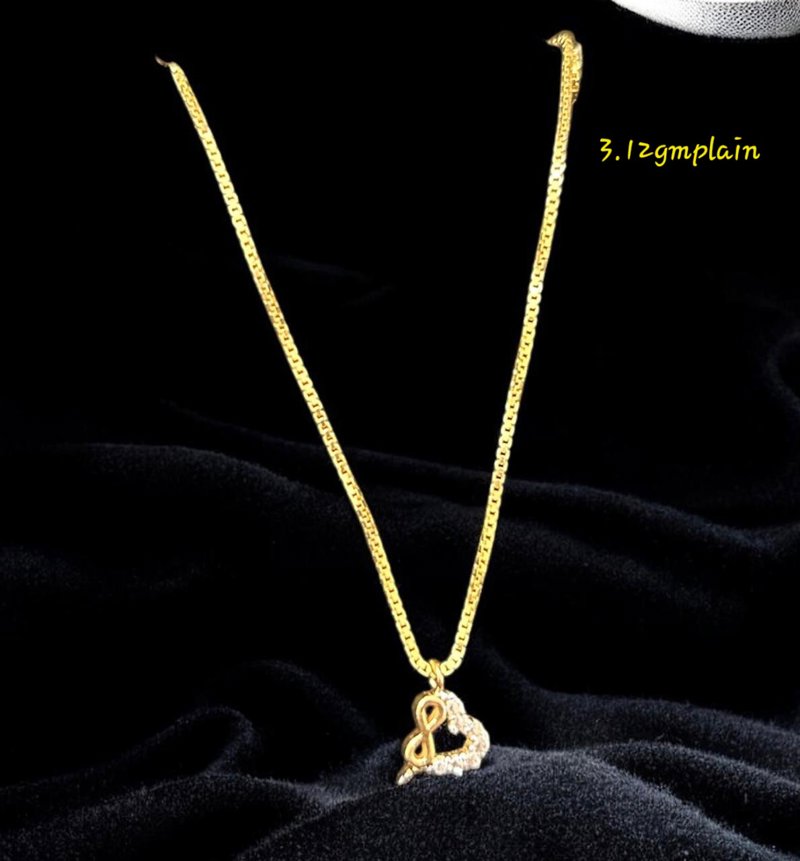 Gold chain +pendent set light wt
