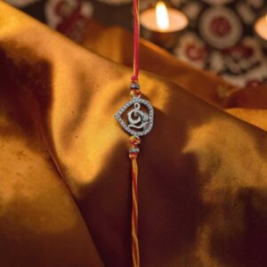 Rajyan jewellers 925 pure silver heart ganesha thread rakhi