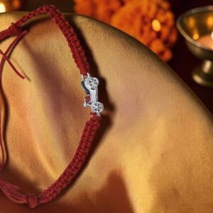 Rajyan jewellers pure silver kids rakhi with bike toy motif