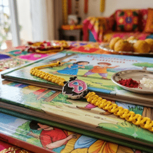 Rajyan jewellers pure silver kids rakhi with superhero character