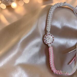 Rajyan jewellers 925 pure silver ganesha rakhi with zircons