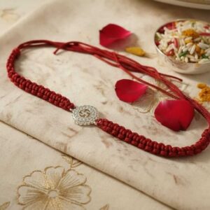 Rajyan jewellers 925 pure silver swastik thread rakhi