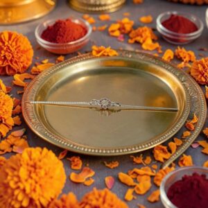Rajyan jewellers 925 sterling silver shri star pink stones rakhi