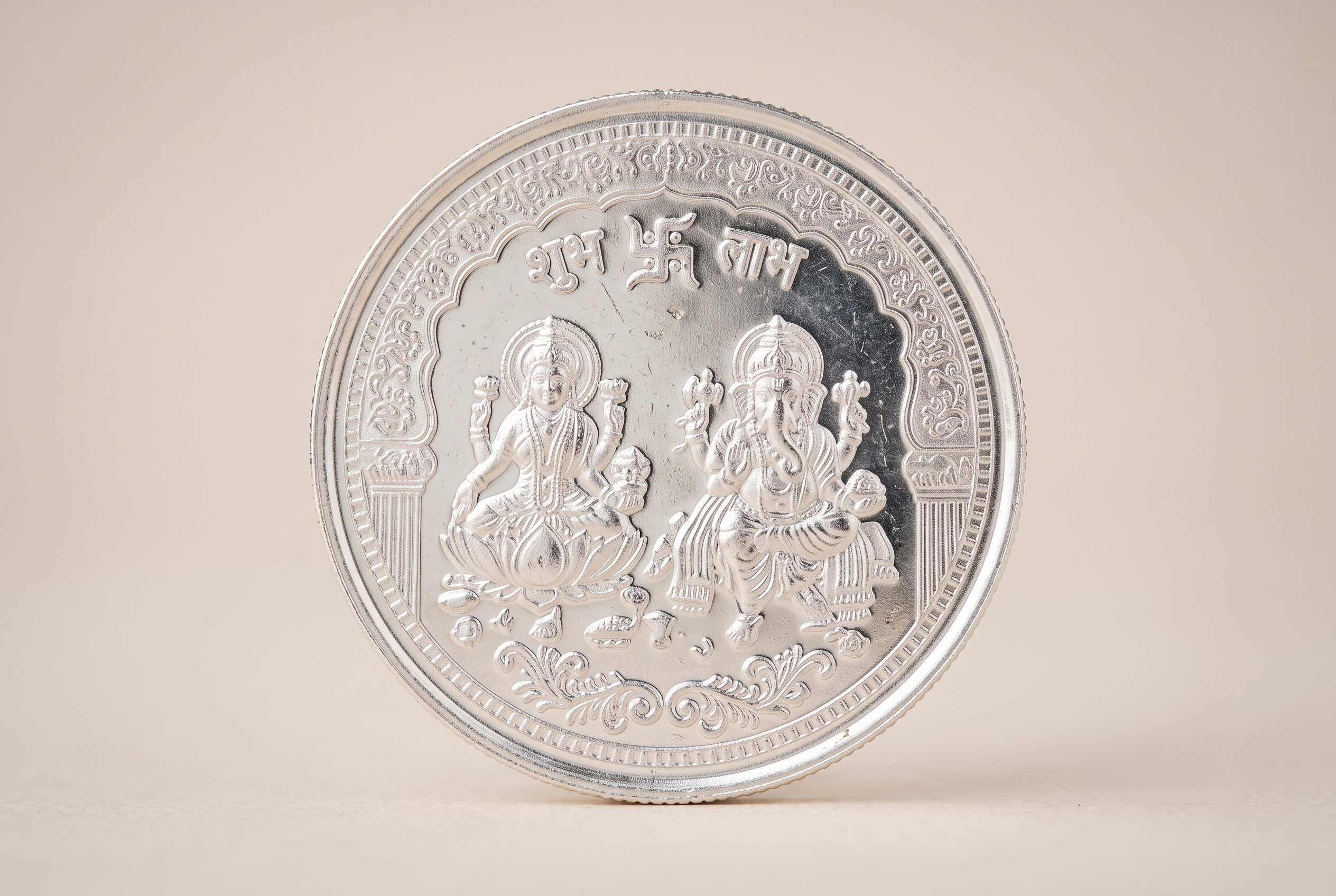 999 pure silver laxmi ganesha coin Laxmi Ganesh Silver Coin