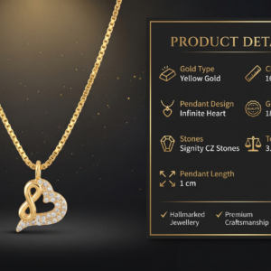 8 carat yellow gold Infinite Heart pendant