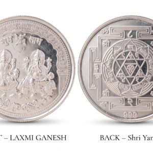 Laxmi Ganesh & Shri Yantra Silver Coin