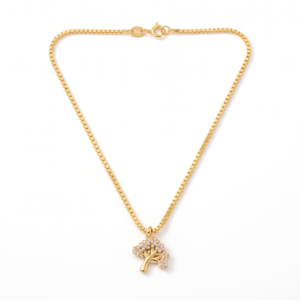 1cm tree-shaped pendant in 18K yellow gold