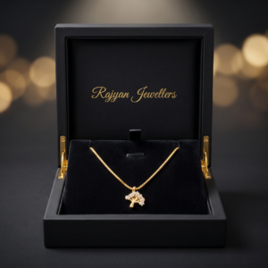 Rajyan Jewellers 18K yellow gold chain and tree pendant set
